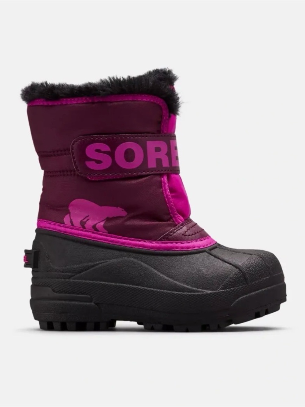 Sorel Kids Burgundy and Pink Insulated Snow Boot
